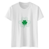 TKLPEHG kratki rukav ženski košulje Labavi trendy Comfy tunika Crewneck vrhovi lagani ležaj St. Patrick
