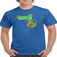 Funny Crocodile W Pumpkin majica Muškarci -Image by Shutterstock, muško X-Veliki