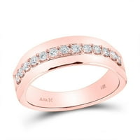 14k Rose Gold okrugli dijamantski vjenčani prsten za vjenčanje CTTW