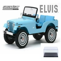 Diecast Car W Exit Case - Jeep CJ-5, Elvis Presley - Greenlight - Scale Diecast Model Toy Car