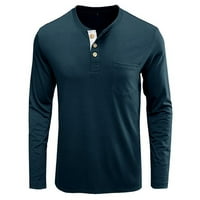 Muška mišićna majica casual dugih rukava Henley majica lagana udobna udobna boja teretana Fitness Basic Bluze