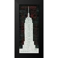 Mullan, Michael crni moderni uokvireni muzej umjetnički ispis pod nazivom - Empire State Building -