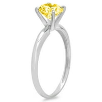 3CT okrugli rez žuta simulirana dijamant 14k bijela zlatna godišnjica za angažiranje prstena 10,25