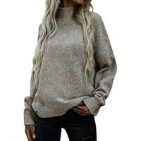 SNGXGN ženski casual prevelizirani džemperi labavi lagani striptizirani pulover džemperi prevelizirani džemperi za žene, kaki, veličine S