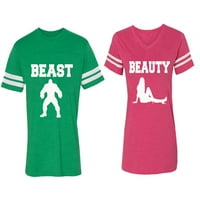 Beast Beauty podudaranje par pamučnih dresova