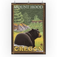 Black medvjed u šumi - Mount Hood, Oregon - LP Originalni poster