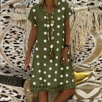 Ženske haljine V-izrez Polka tat mini iznad koljena casual ljetna haljina kratkih rukava zelena 4xl