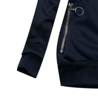 Priključni kaput za žene modna boja koja odgovara jakna patentni džepni dukseric dugih rukava s kaputima