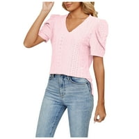 Ženski setovi Lounge Moda plus-size Majica kratkih rukava s kratkim rukavima, majica majica Pink veličine