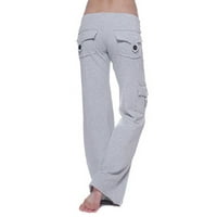 Jovati ženske padajuće hlače za noge casual labavi joga duksevi udobni salon pidžama toku tekrovitne pantalone džepove
