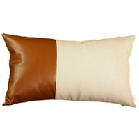Boho ručno izrađeni ukrasni jastuk za jedno odbacivanje Vegan Fau kožna čvrstoća 12 20 Brown & Slower
