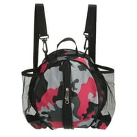 UXCELL košarkaška torba Fudbalski ruksak s naramenicama, bočnim džepovima mreža, Camo Red