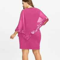 Dress prekrivanje žena šifon plus veličina Široka na ramena hladna asimetrična ženska haljina bez obzira