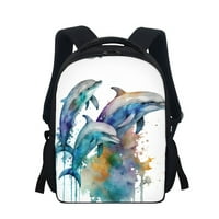 Crtani delfinski studentski ruksak za školsku torbu za djevojke i dječake i dječake vodootporna putni