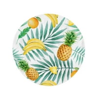 Okrugli ručnik za plažu Blago Green uzorak egzotični vots akvarel ananas vodenica kokosova cvjetna putni