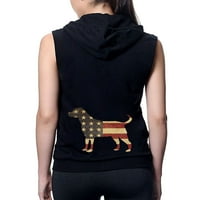 Junior-ov američki pas usa zastavu black bez rukava sa rukom rukom s malim crnom bojom