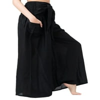 Ženske pantalone, pune boje tiskane uzorke visoke struke Duge labave hlače za proljeće Fall, S M L XL
