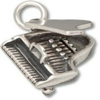 Sterling Silver 18 BO lančani 3D baby Grand Piano pokretna poklopca privjesak ogrlica
