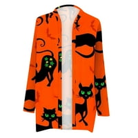 Ženski dugi rukav modni casual Halloween tiskani kardigan za bluzu HOT6SL4489802