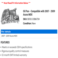 Pan - Kompatibilan sa - Acura MD 2008