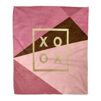 Flannel baca pokrivač luksuz romantične ljubavi xoxo zlato minimalno geometrijski vintage modernog mekanog