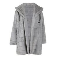 Ženski kaputi labavi kafe casual konoplje modni topli dugi rukav novi modni kaput sivi S-6XL