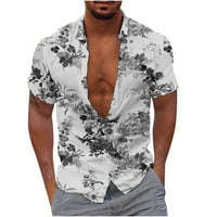 Ernkv muške slobodne košulje za čišćenje moda za odmor za odmor cvjetni tiskani tines ljetne kratke