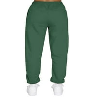 HAITE WOOPS sportske hlače Solidne dno kože kože duge za noge Dame pantalone Visoki struk zeleni s