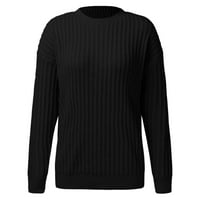 Dukseri za žene Žene Čvrsto boje okrugli vrat dugih rukava pleteni džemper