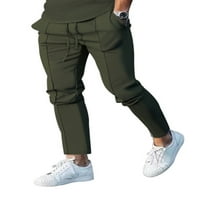 HAITE MENS ELASTIC ELASTIC SHAOST COLOR Pantalone sa džepovima Mid sa dnevnim boravkom sa dnevnim boravkom