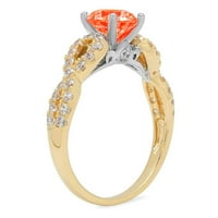 1.36ct okrugli rez Crveni simulirani dijamant 18k žuta bijela zlatna godišnjica zaručničke prstene veličine