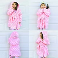 Popcrotre Kids Robe Soft Fleece s kapuljačom za spavanje za spavanje za djevojčice, ružičaste, 8- godine