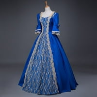 Ženski vrhovi Dressy casual princess rukava Steampunk Gothic Retro Vintage poludjela Midi haljina plava