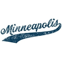 Kampus Odjeća Minneapolis City Bejzbol skripta Osnovna pamučna majica - 2x-velika - bijela