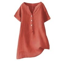 Wefuesd Žene modne prevelike majice za žene za žene labavo dugme dolje podlozi za bluze sa čvrstim rukavom