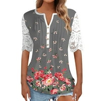 FOPP Prodavač Ljeto Žene Čisti rufffle majica kratkih rukava TOP Ležerna modna cvjetna tunika Tunika