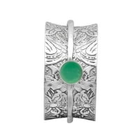 Okrugla zelena jade sterling srebrna meditacija unise spinner prsten