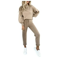 Ženska vježbanje setovi Yoga odjeća Zimska jesen modna casual majica okrugla vrata džepne pantalone