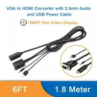 Balems VGA do pretvarača kabelskog adaptera 1080p muški do muškog 6ft 1. metar audio USB kabela za HDTV projektor