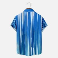 Homodles Muški gumb za ispis niz košulje - na prodaju ispisano rever svijetlo plava veličina m