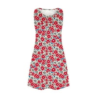 Ljetna mini haljina za žene Prodaja Cvjetni print Okrugli vrat Sundress za djevojke Fit Boho Elegantni