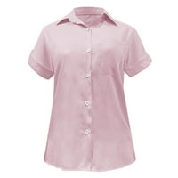 Wefuesd majice za žene Ženske košulje s dugim rukavima Ležerne prilike s dugim rukavima, majica s crvenim