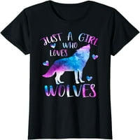 Samo djevojka koja voli vukove akvarel slatka vuka ljubav majica