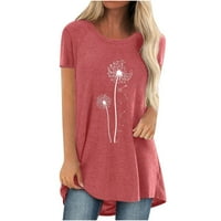 Ženska odjeća Grafički tees Kratki rukav Košulje Tunika Bluza Ljeto Plus veličine Pink m