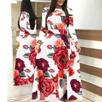 Ljetne haljine za žene Boho Fashion Print cvjetni ženski haljina s dugim rukavima za žene