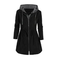 DTIDTPE jakne za žene Zip up hoodie žene modne žene patchwork zimskog kapuljača slim kaput sa zatvaračem