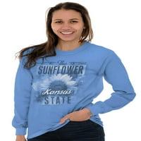 I turističke majice s dugim rukavima Tee za žene Kansas Sunflower State Suvenir KS Mother Day Garden