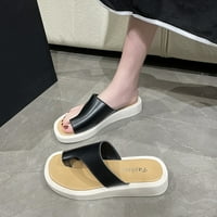 Ženske sandale Modni novi uzorak Solid Boja opruga i ljetni ravni ne klizni svijetli, crni flops, crni