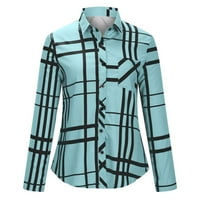 Plus veličine vrhova ženske gumne dolje Bluze casual rever gornji labav bluza s dugim rukavima