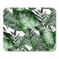 Akvarelni bealjiv uzorak s tropskim lišćem palma monstera strasti voćna mišaPad mouse jastuk mouse mat
